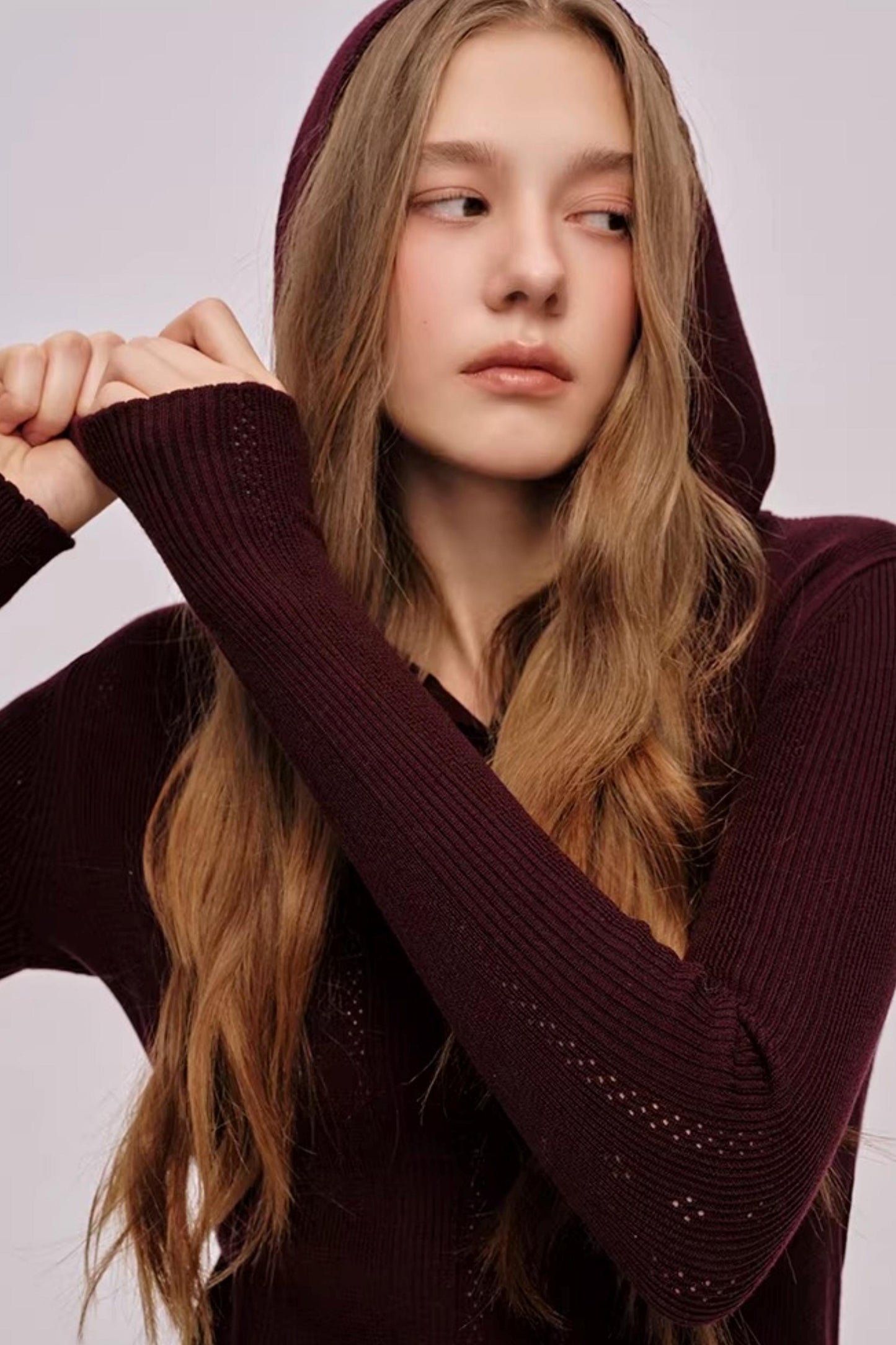 Sheep Wool Silk Hooded Sweater