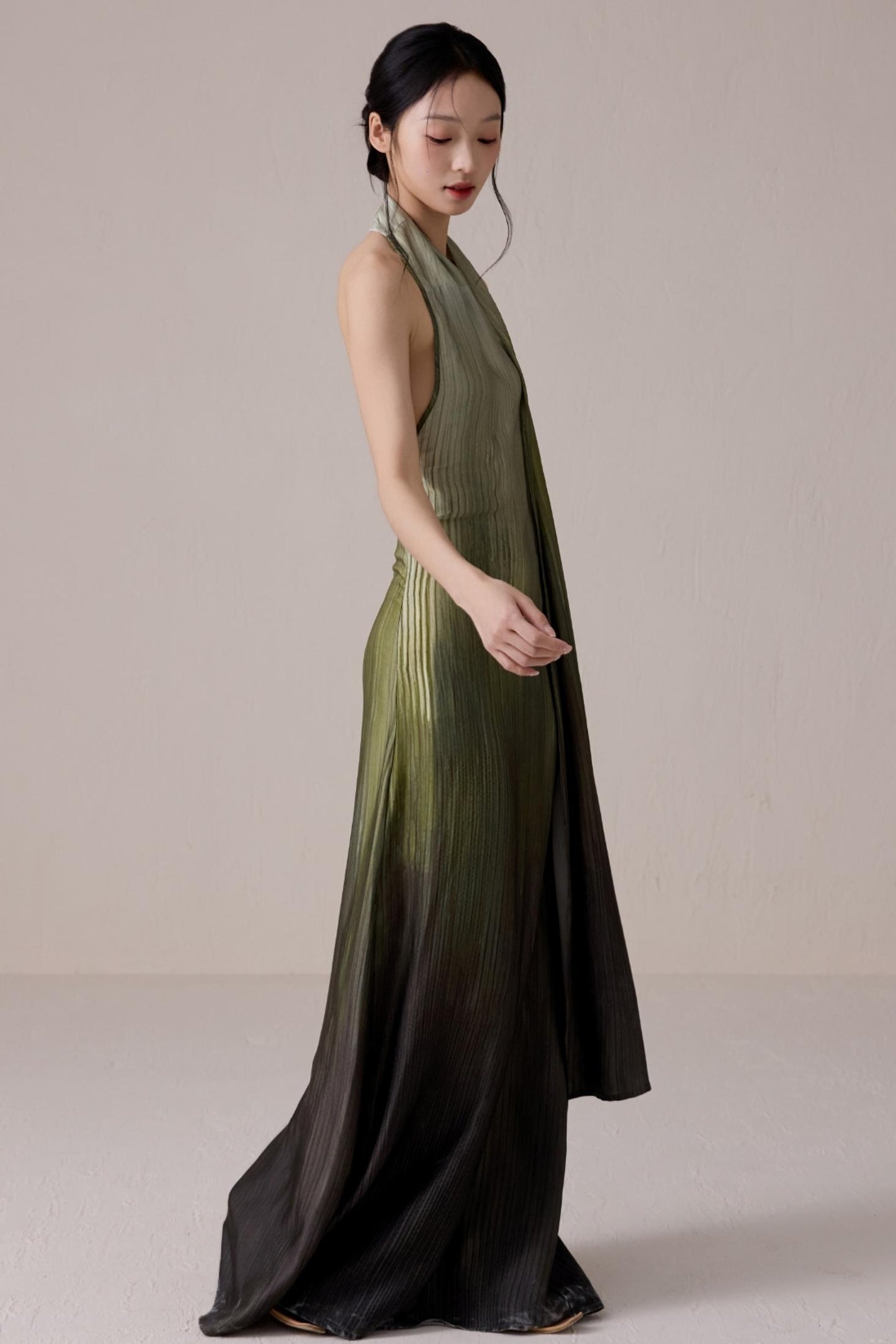 Summer Gradient Color Flutter Dress