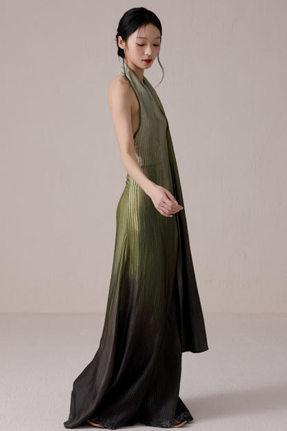 Summer Gradient Color Flutter Dress