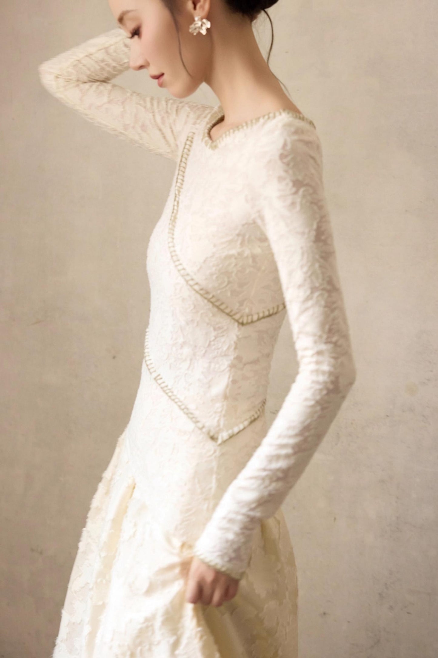 Slim Jacquard Knit Base Layer Top