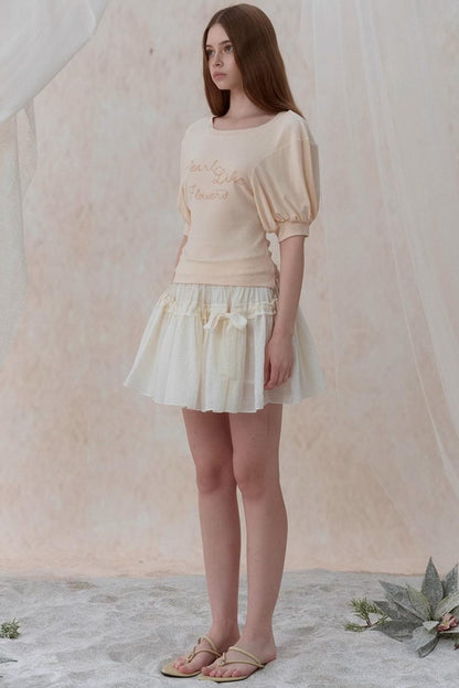 Sweet Bow A-line Mini Skirt