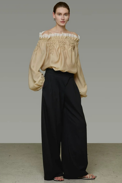 Unspoken Ruffled One-Shoulder Blouse