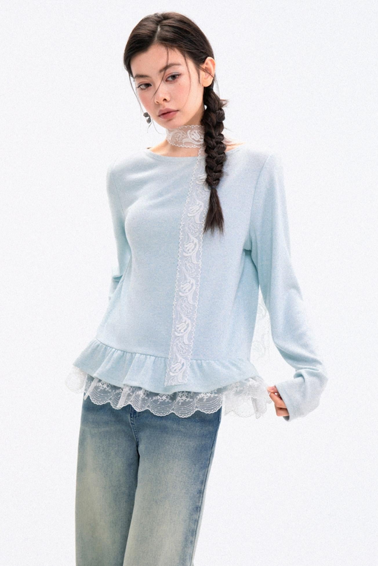 Cloud Neon Blue Long Sleeve T-Shirt