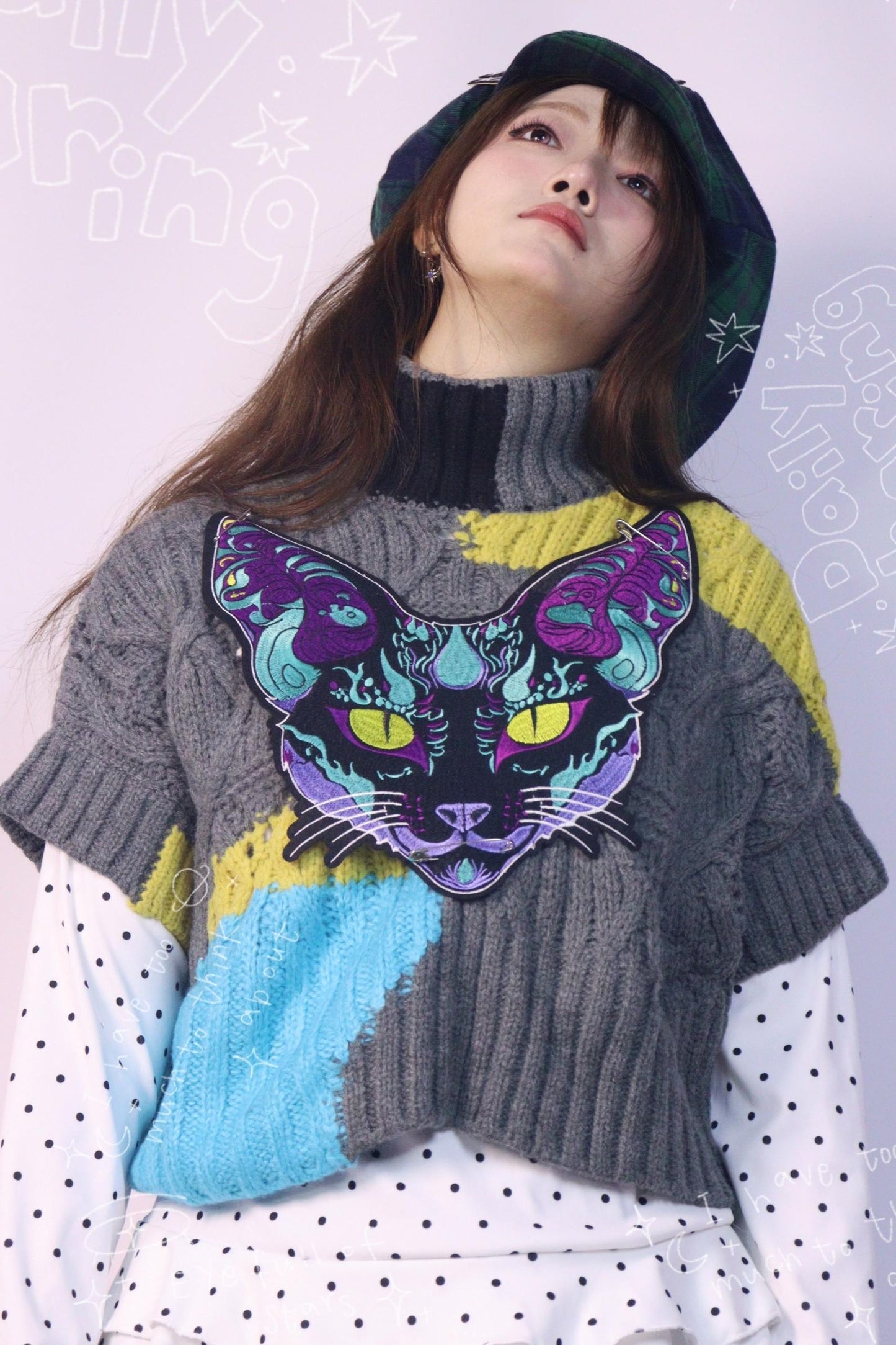 Green Plaid Beret Cap