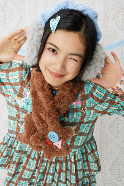 Y2K Plush Two-Tone Scarf