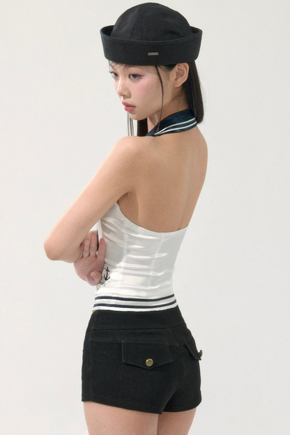 Vintage Ribbon Low-Waist Shorts