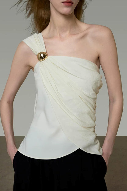 Asymmetrische Weste mit Metallschnalle