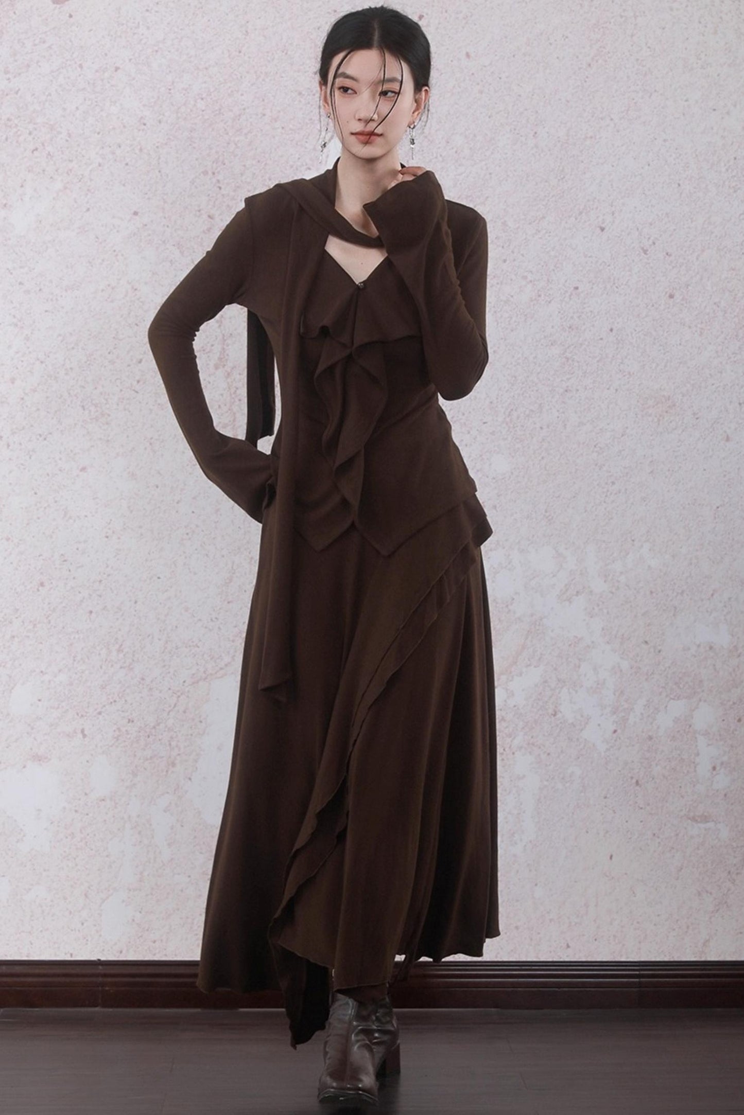 Design Streamer Knitted Top Skirt Set