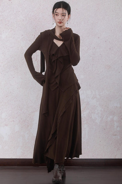 Design Streamer Knitted Top Skirt Set