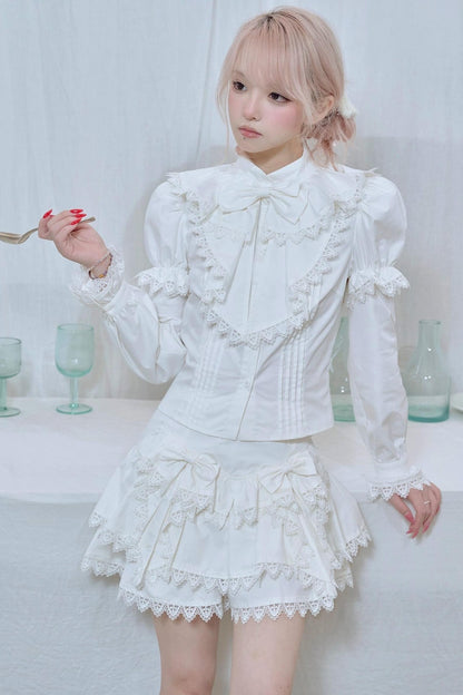 Lace Trim Bow Cake Skirt