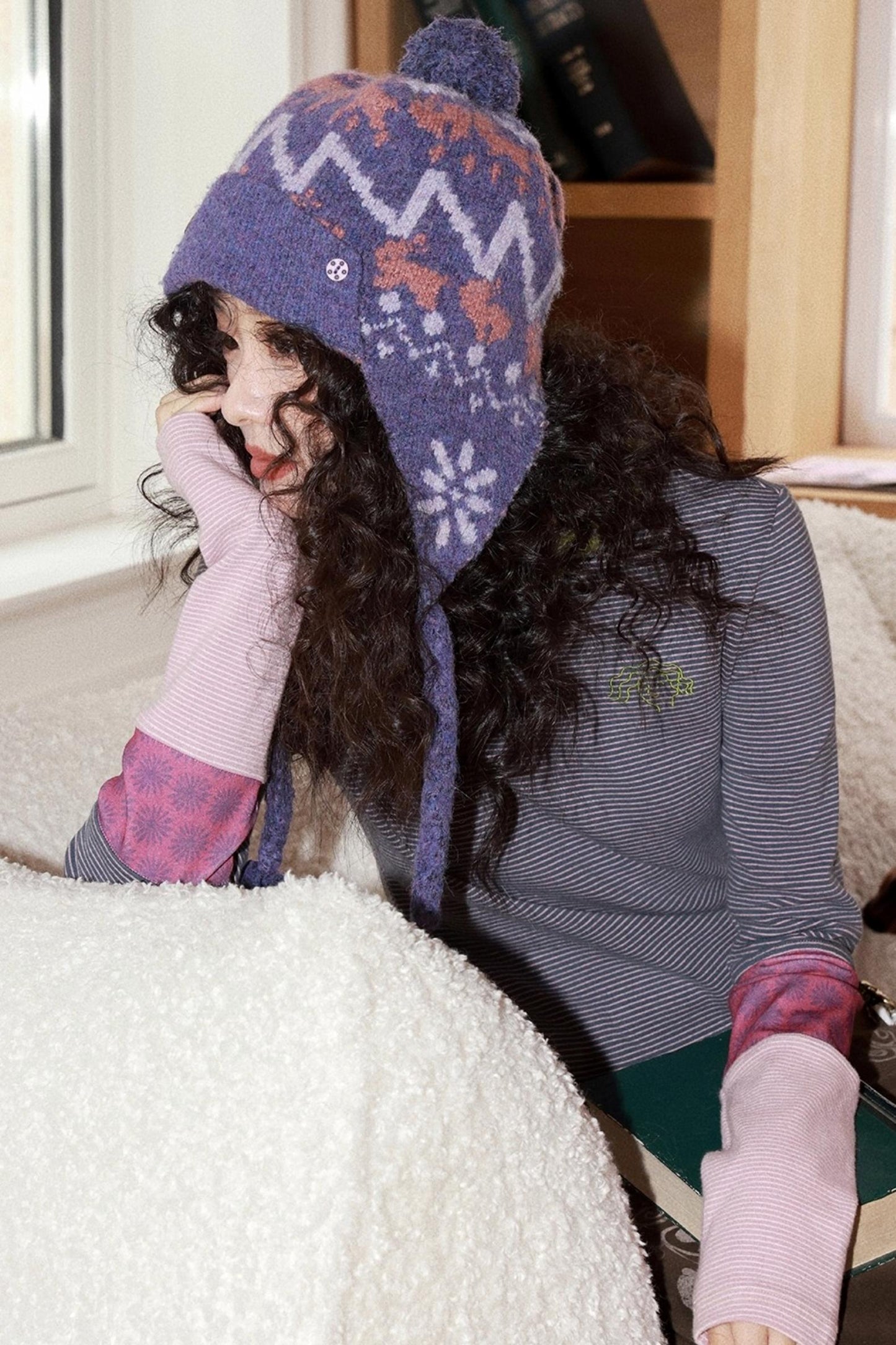 Purple Mist Wool Balaclava Hat