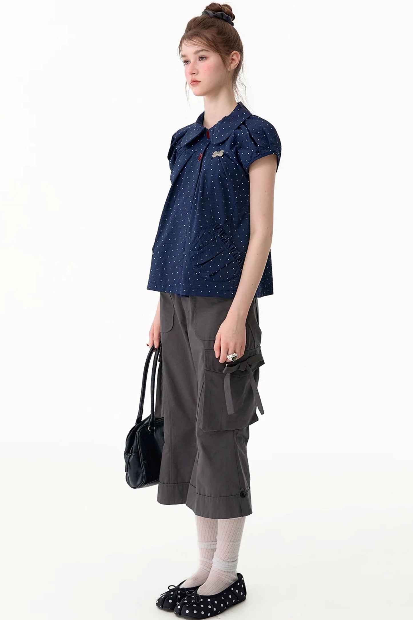 High-Waisted Workwear Casual Pants