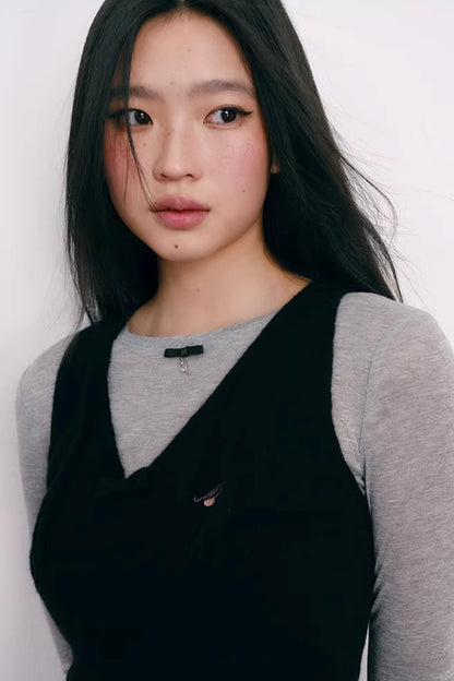 Korean Lace Bowknot Top