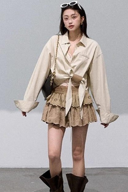 Lyocell Cotton Strap Shirt