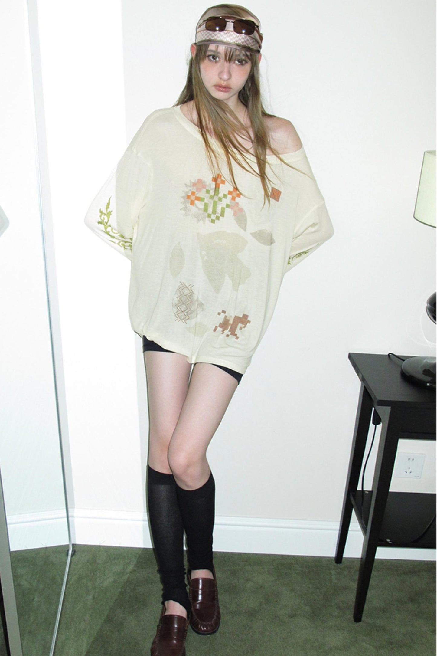 Vintage Mosaic Slanted Shoulder T-Shirt