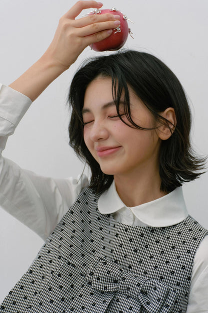 Plaid Flower Puffy Skirt Set-Up