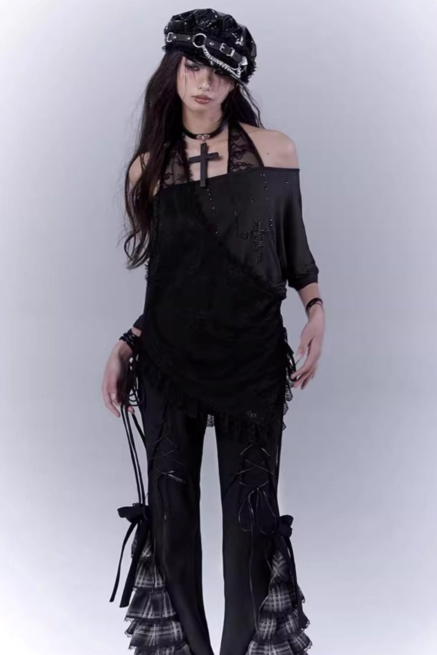 Century Plaid Lace Pants