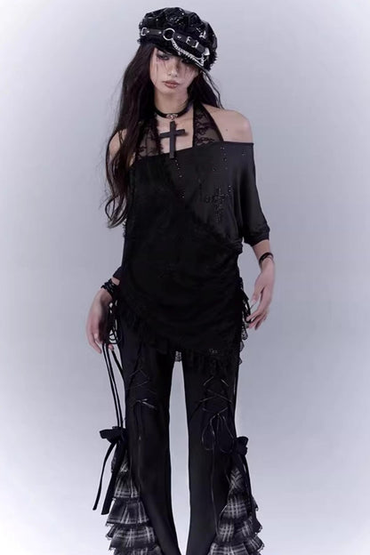 Century Plaid Lace Pants