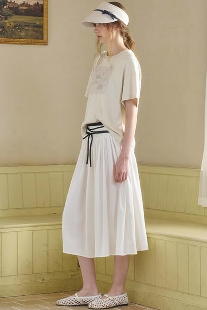 Retro Loose A-Line Stripe Skirt