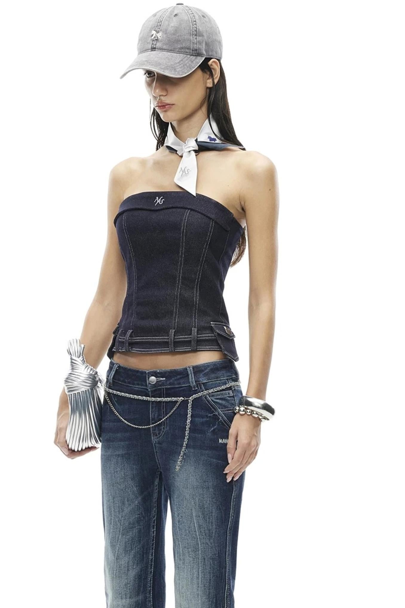 Wanderer Denim Collar Top