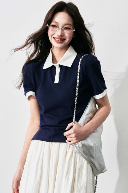 Slim Shoulders Short Sleeves Top