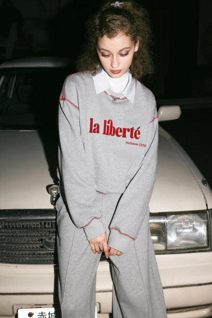 Vintage Gray Sweatshirt & Pants Set-Up