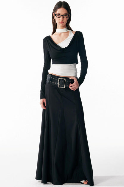 Contrast Patchwork Long Sleeve Top