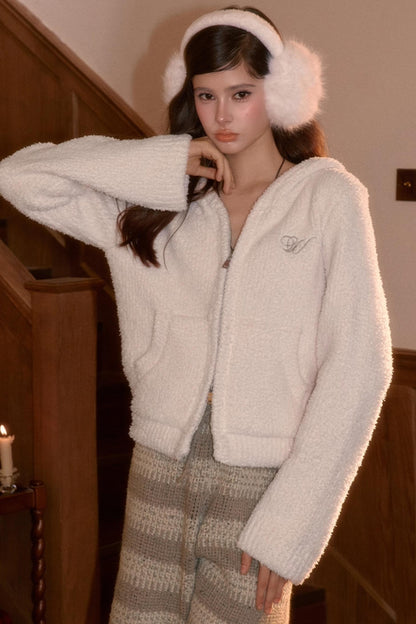 Youthful Fluffy Hooded Jacket