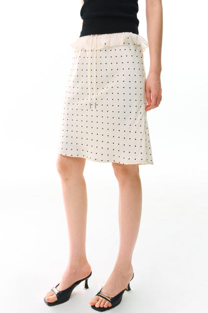 Original Polka Dot Satin A-Line Skirt