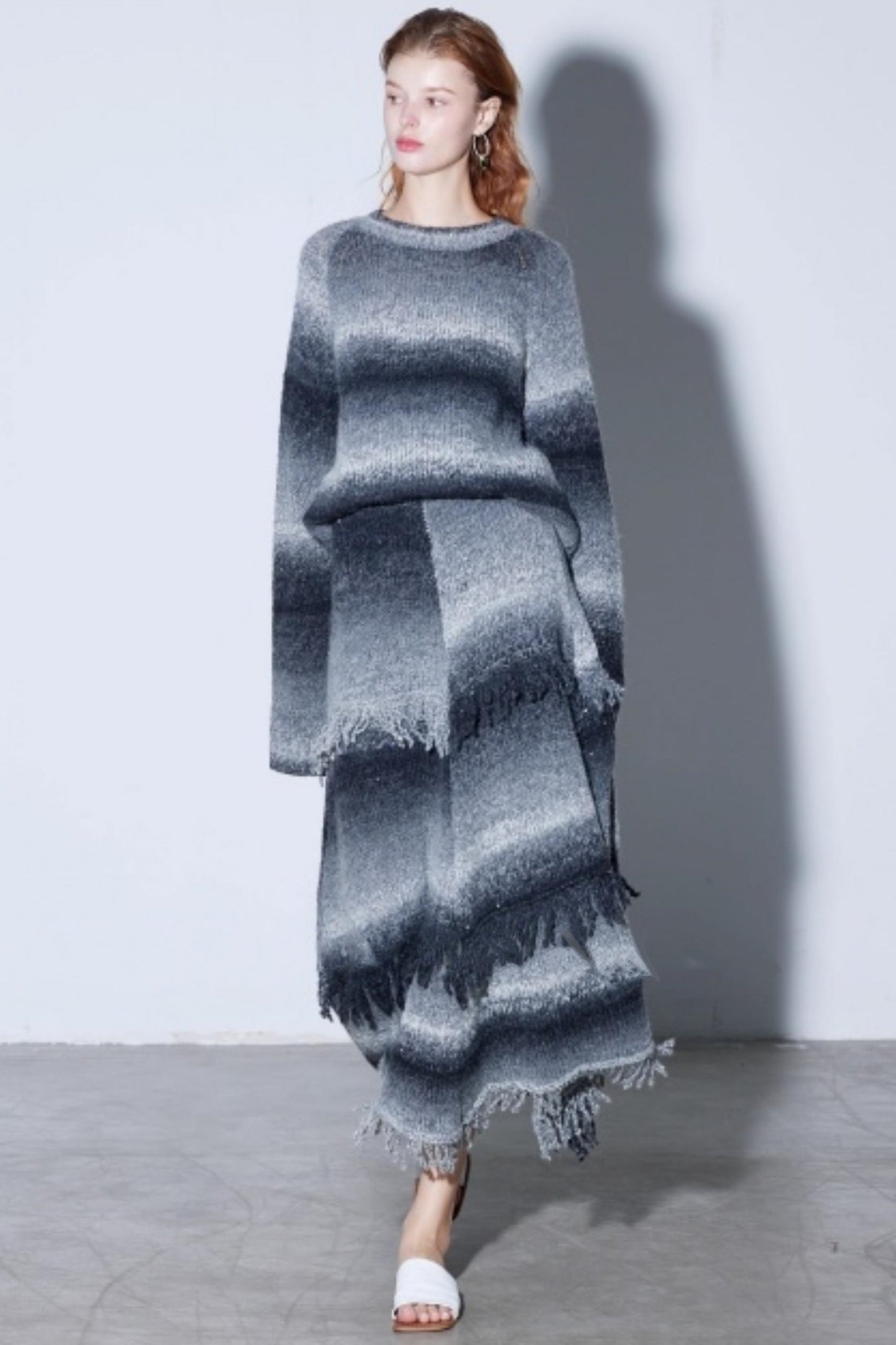 Heavy Wool Gradient A-Line Suit Set-Up