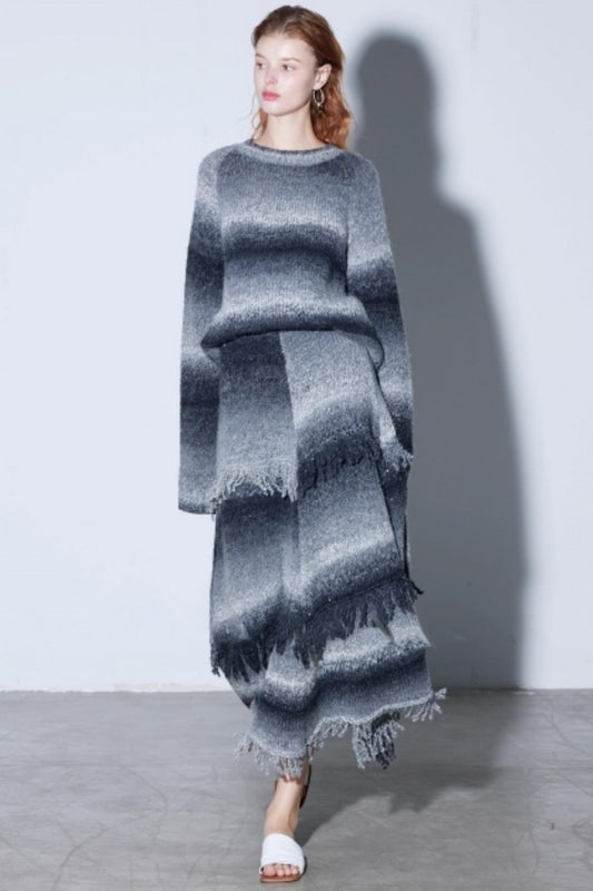 Heavy Wool Gradient A-Line Suit Set-Up