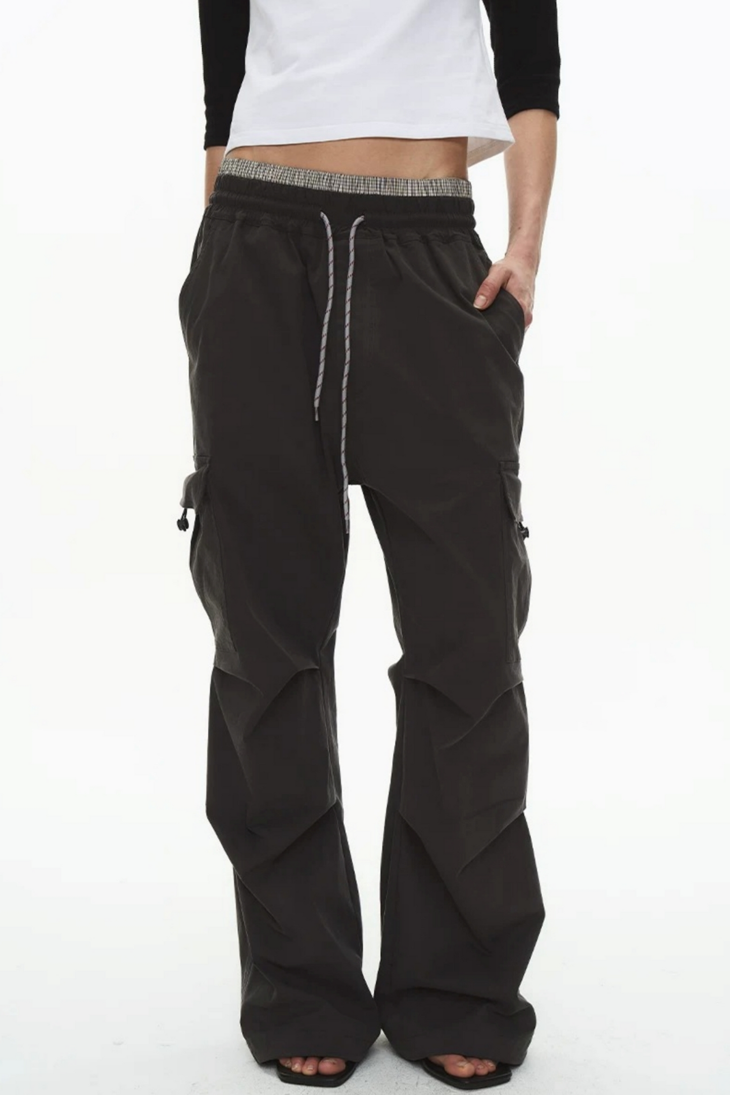 Plaid Pleated Workwear Pants