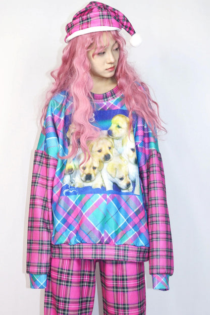 Pink Patchwork Sweatshirt
