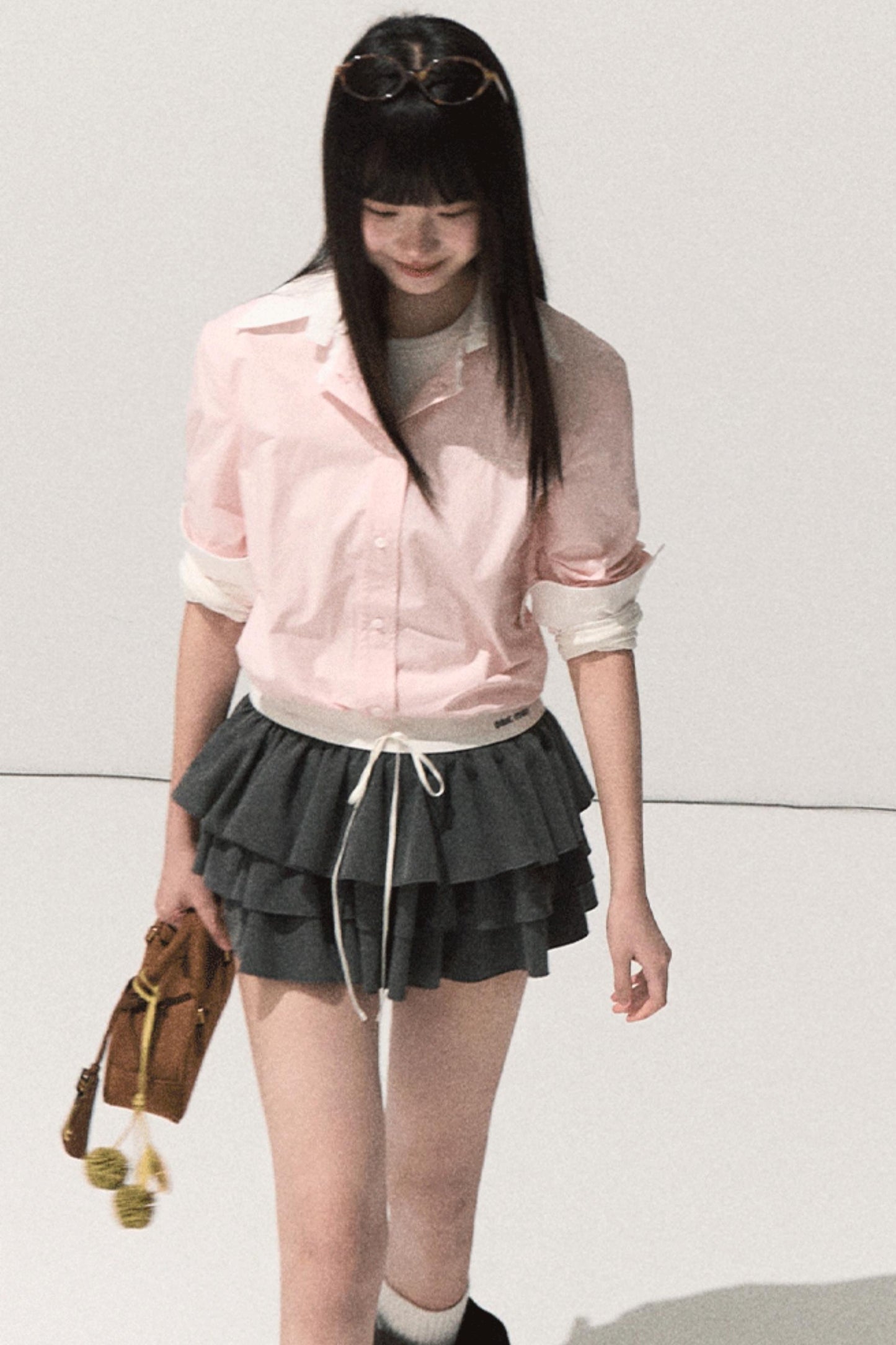 Shrine Plaid Woolen A-Line Skirt