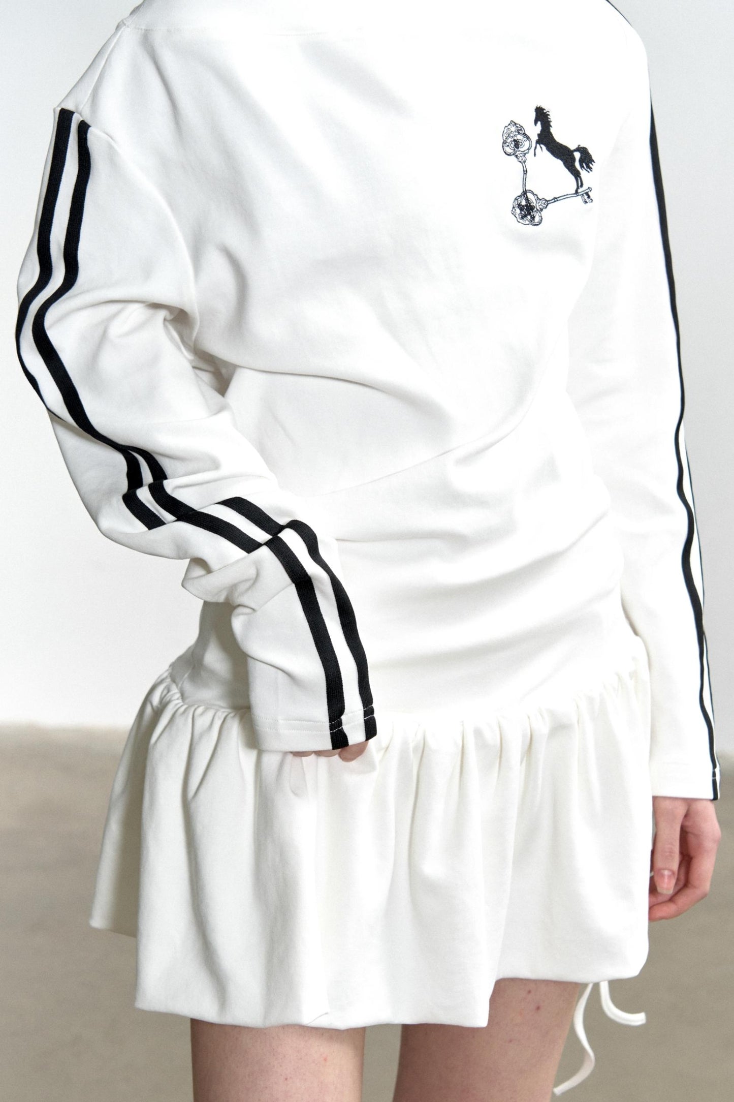 Slouchy Pleated T-Shirt Dress