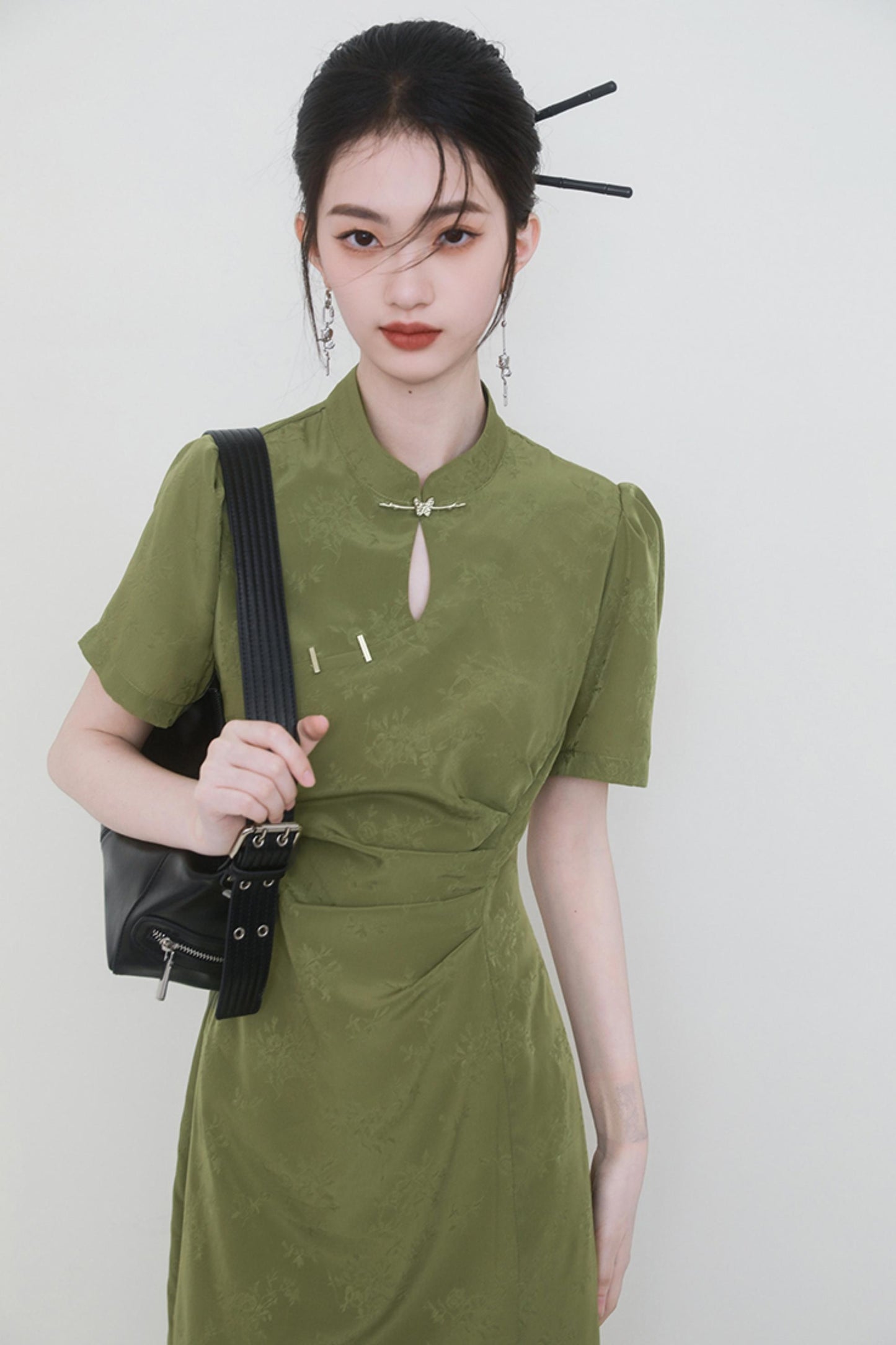 Plum Jacquard Tencel Dress