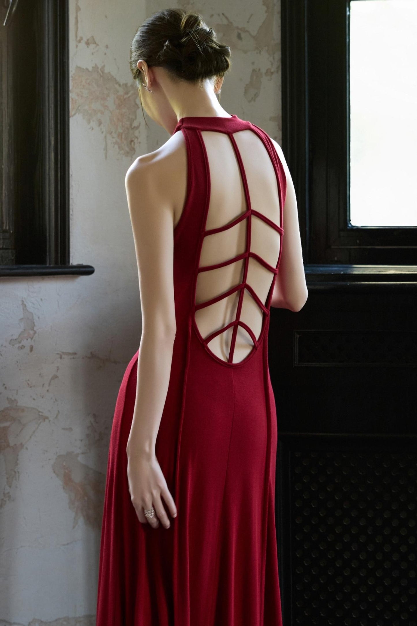 Pink Hollow A-line Dress