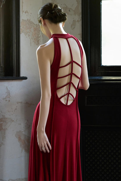 Pink Hollow A-line Dress