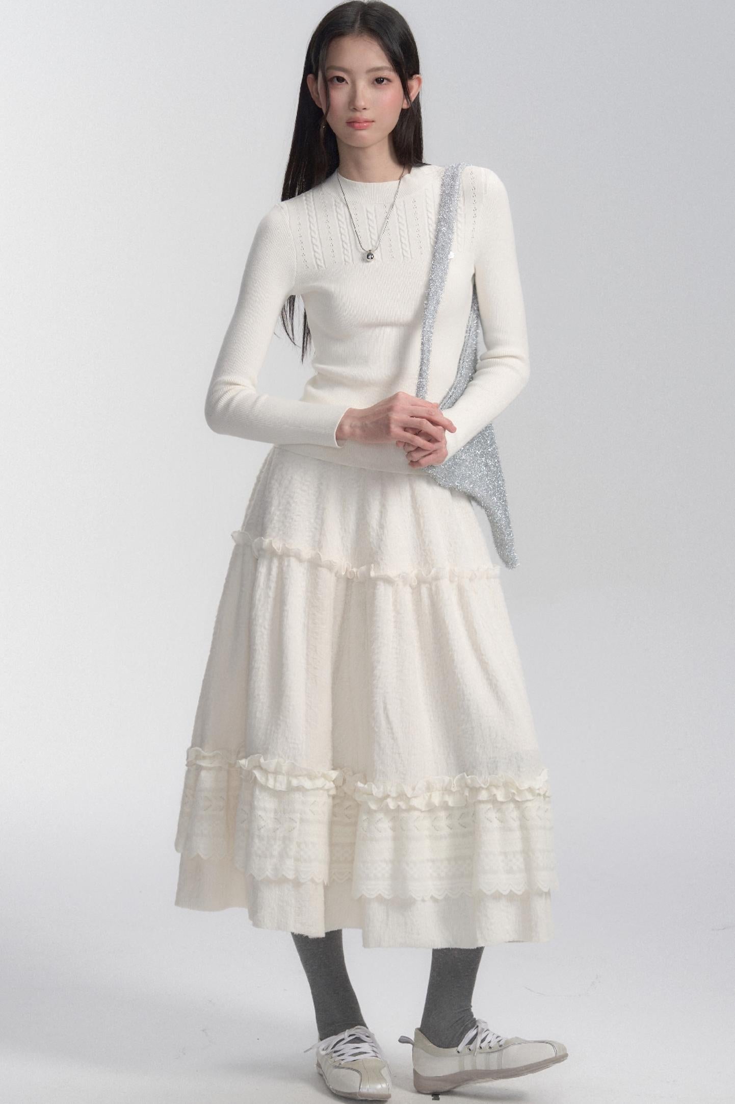 Soft Knit Ruffle Skirt