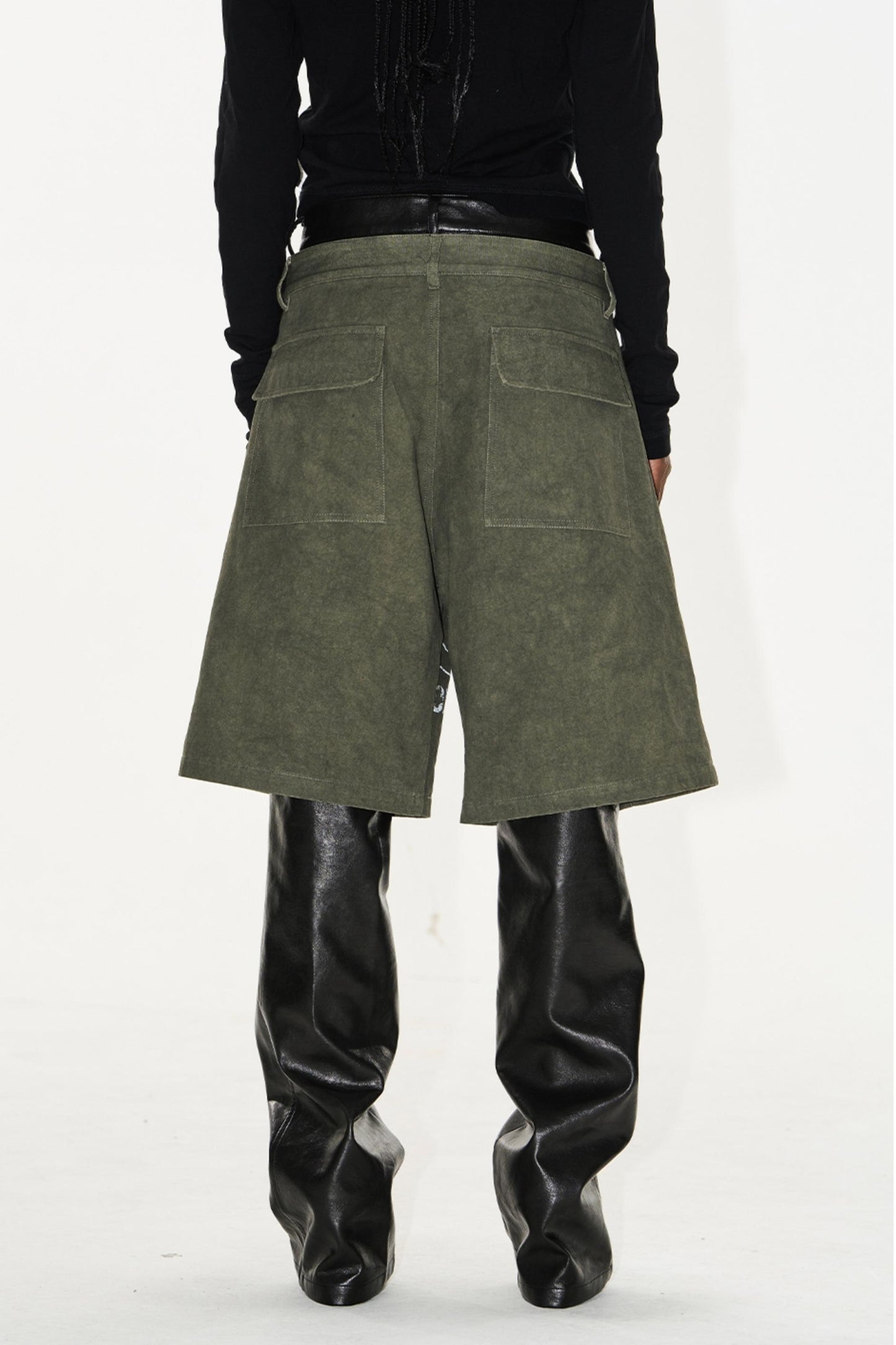 Patchwork Leather Shorts