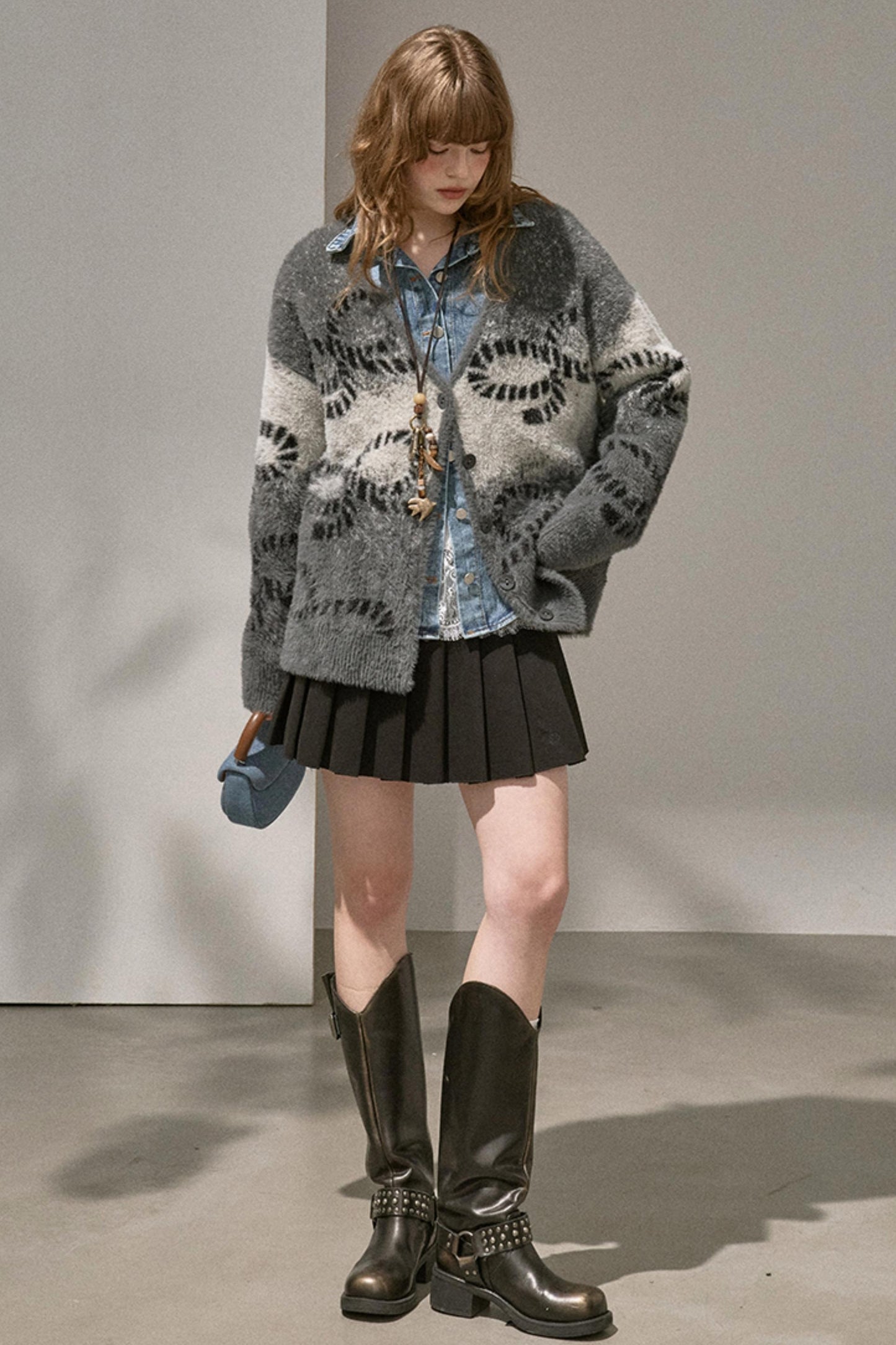 Gradient Knitted Loose Cardigan