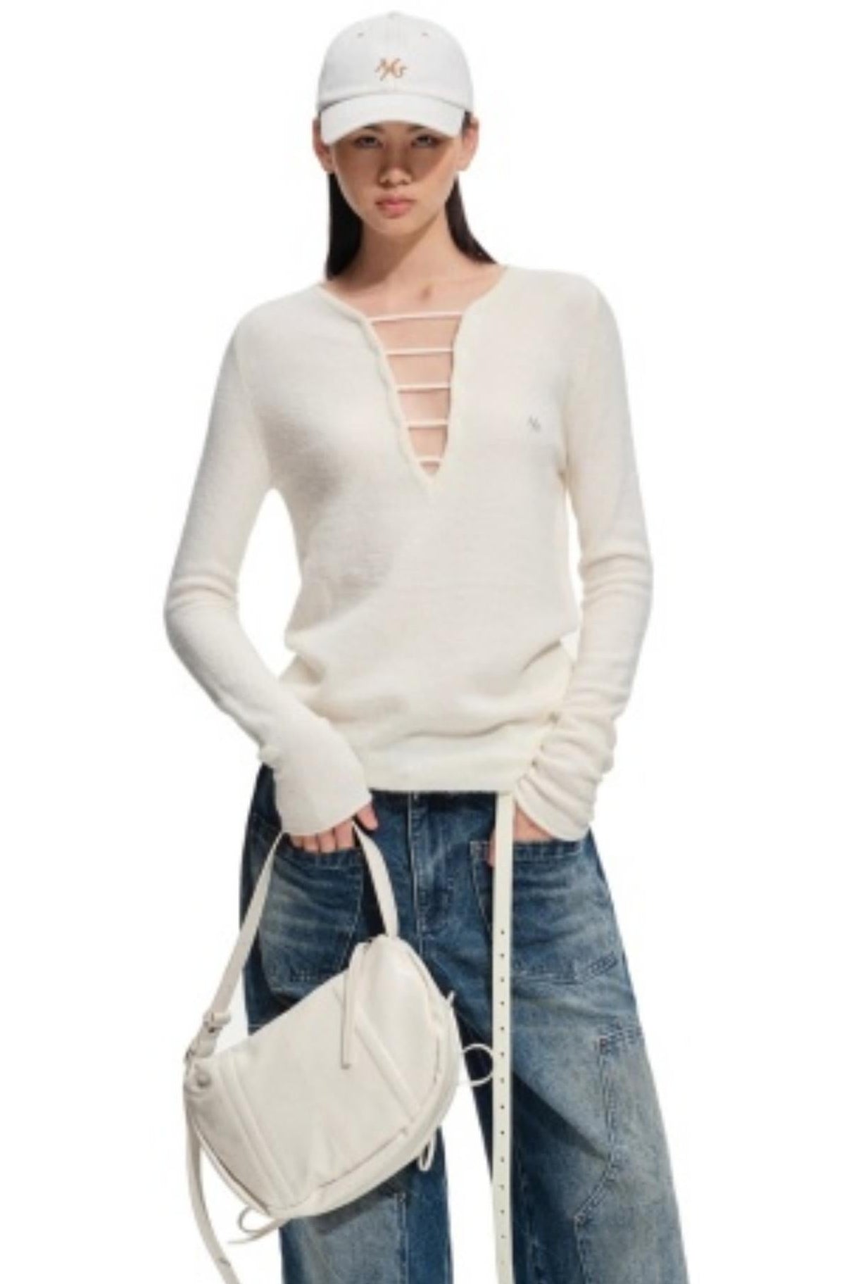 Alpaca Wool V-Neck Sweater