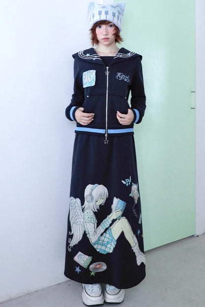 Original Navy Blue A-Line Skirt