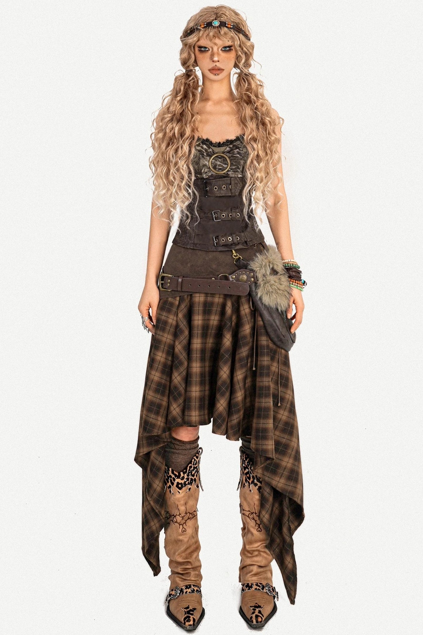 American Retro Plaid Skirt