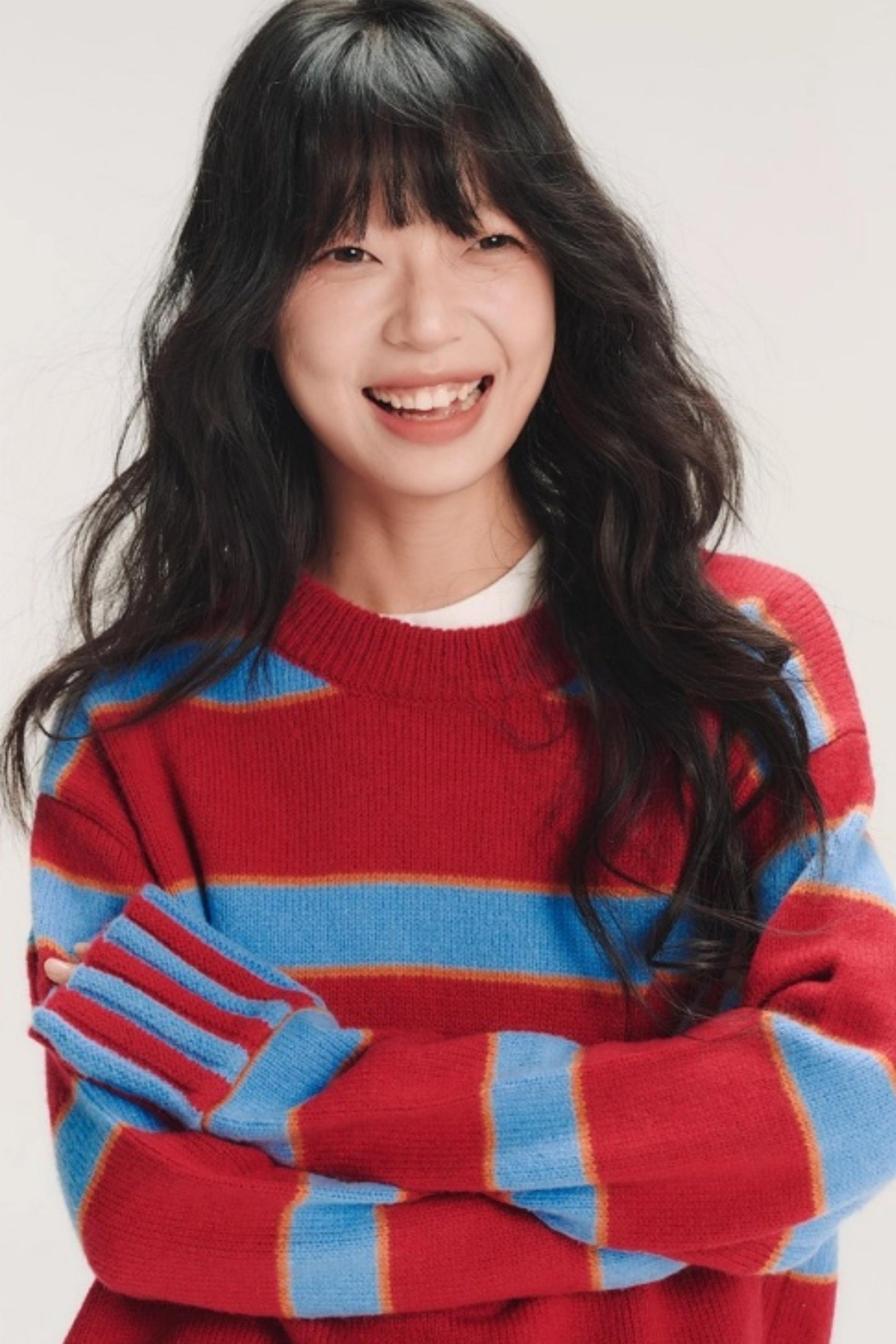 Color-Blocked Wool Striped Sweater