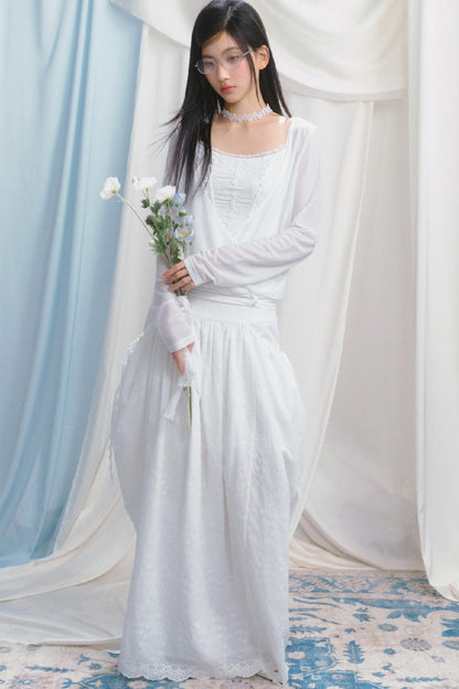 Dreamy White Lei Pod Skirt