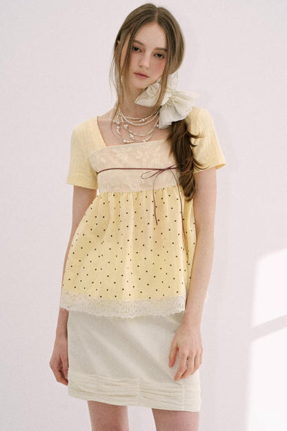 Artist-Designed Beige Bodycon Skirt