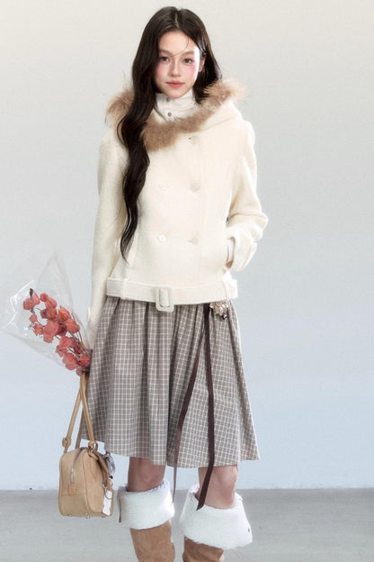 Flower Lace-Up Midi Skirt