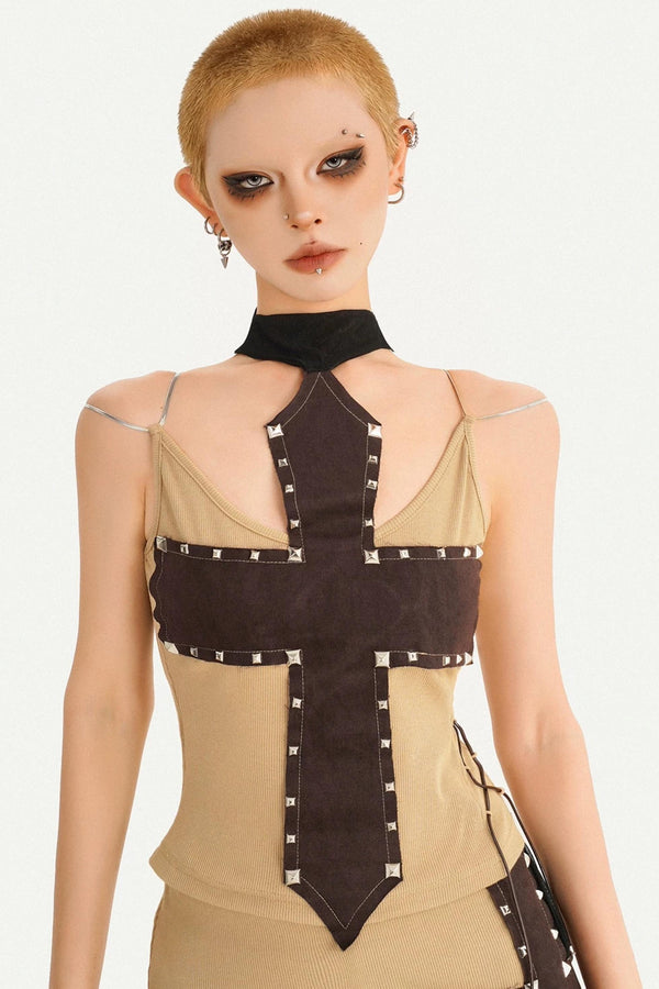 Cross-Stitched Halter Vest Set-Up