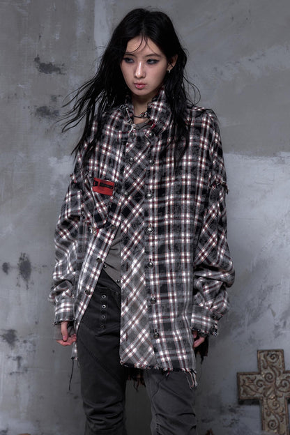 Gray Plaid Punk Shirt